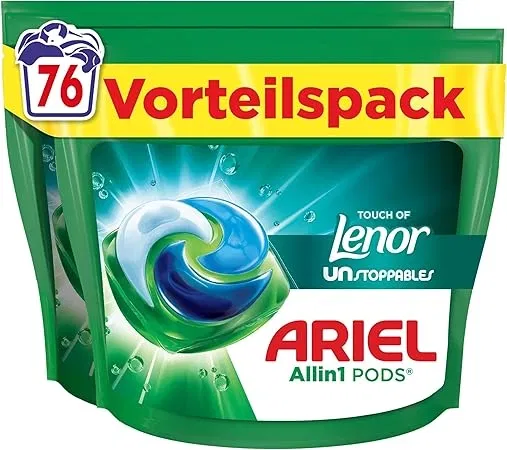 Ariel Waschmittel All-in-1 PODS Touch of Lenor Unstoppables Universal+ (76 Waschkapseln) für 16,98 € inkl. Prime-Versand (statt 22,72 €)