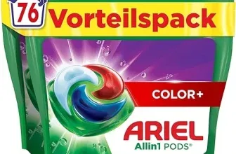 Ariel Waschmittel Pods All-in-1 Flüssigwaschmittel Kapseln (76 Waschladungen Color+ Kraftvolle Fleckentfernung) ab 16,14 € inkl. Prime-Versand (statt 24,99 €)