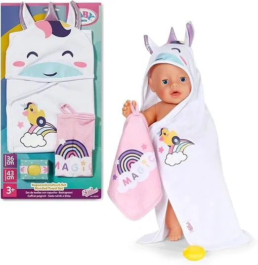 BABY born Kapuzenhandtuch Set – Mit Einhorn- & Regenbogenhandtuch für 5,49 € inkl. Prime-Versand