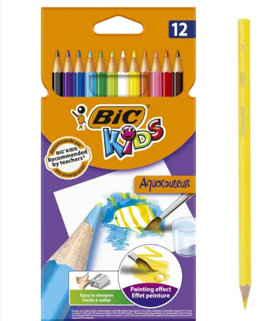 BIC Kids Aquacouleur Wasserfarben Stifte mit Aquarellfarbeffekt (verschiedene Farben 12er Pack) für 1,53 € inkl. Prime-Versand (statt 2,66 €)