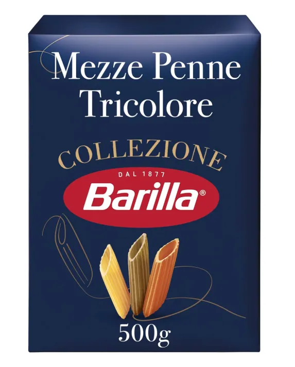 Barilla Collezione Mezze Penne Tricolore (500g) ab 1,51 € inkl. Prime-Versand (statt 1,99 €)