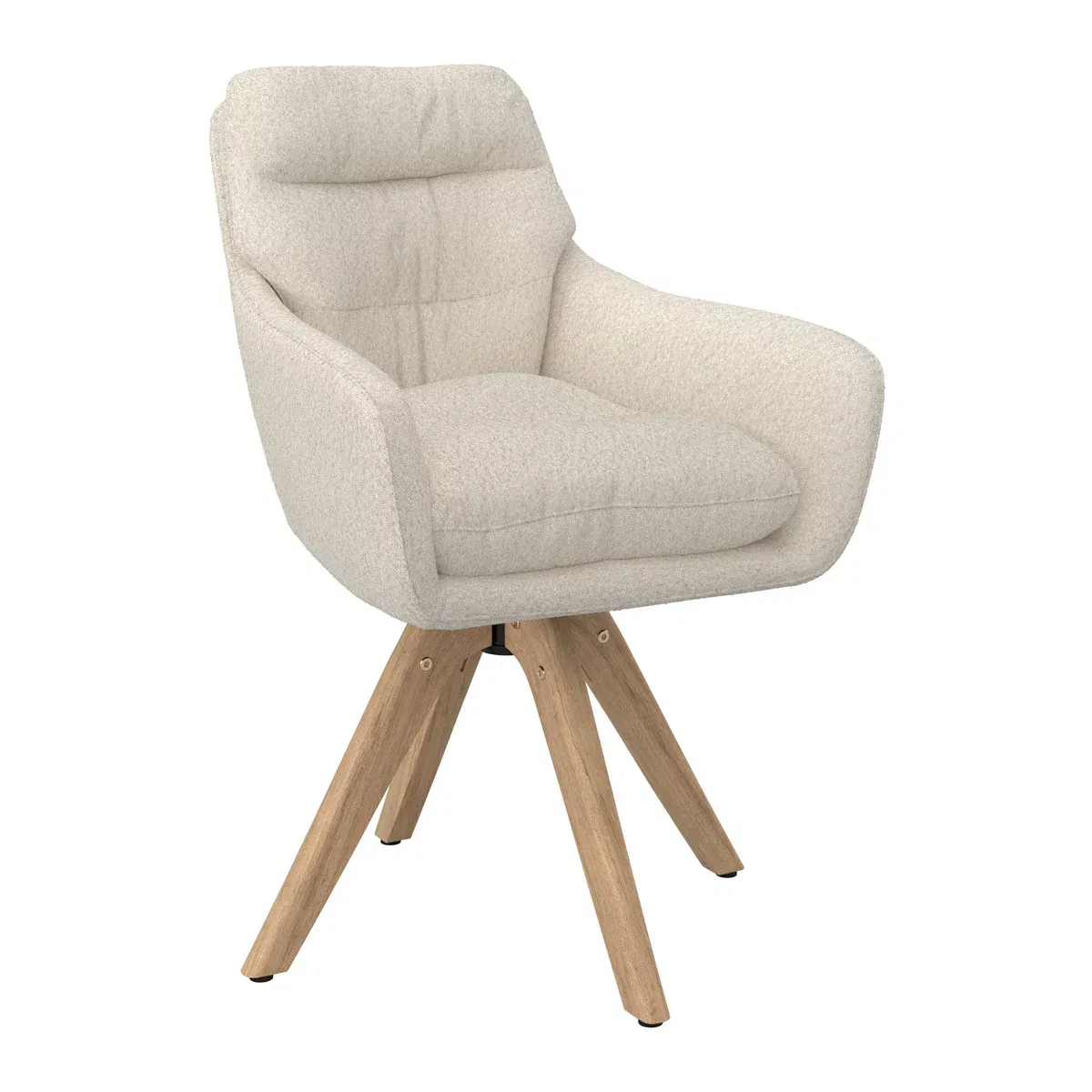 2x Bessagi Home Armlehnstuhl Juana (Creme Bouclé Drehbar Gepolstert) für 154,99 € inkl. Versand