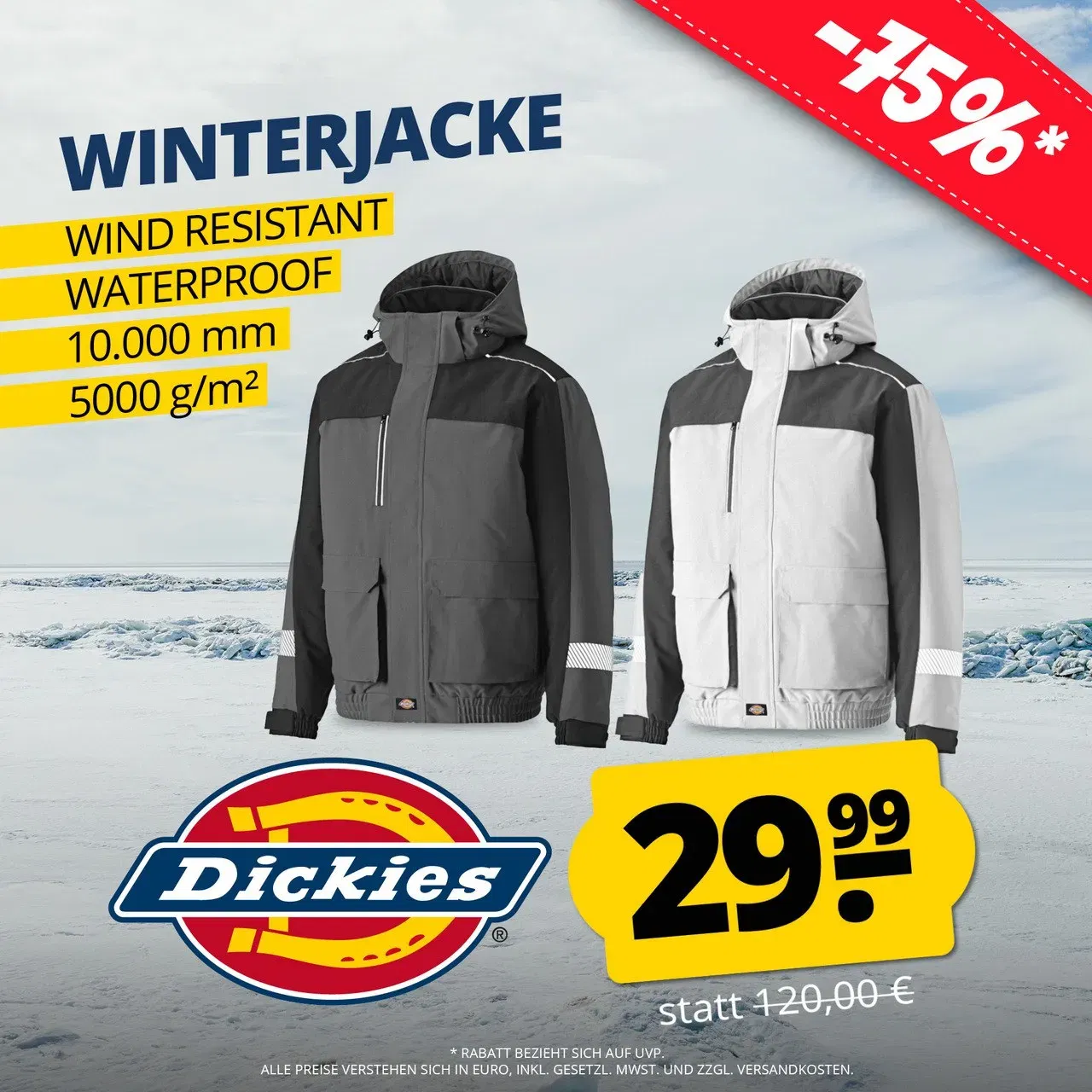 Schnäppchen, Deals und Rabattcodes des Tages: Dickies Waterproof Herren Winterjacke