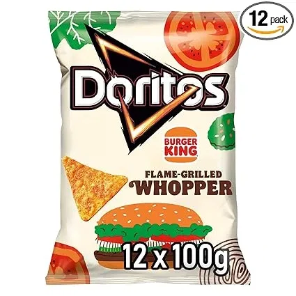 Doritos Burger King – Tortilla Chips mit Flame Grilled Whopper Geschmack (12*100g) für 12,99 € inkl. Prime-Versand (statt 20,00 €)