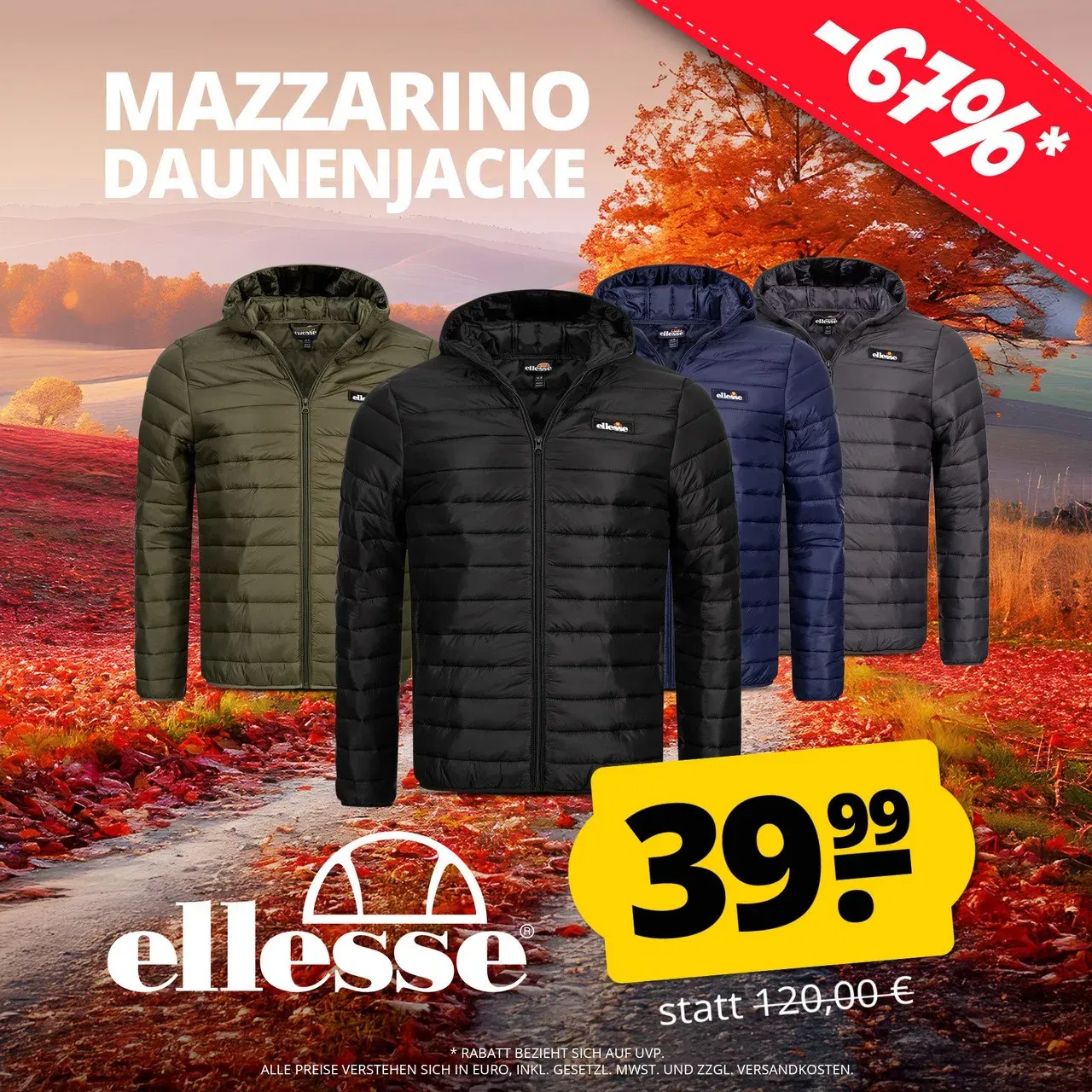 Schnäppchen, Deals und Rabattcodes des Tages: Ellesse Mazzarino Herren Daunen Jacke