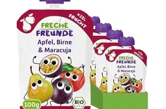 FRECHE FREUNDE Bio Quetschie Apfel Birne & Maracuja 6er Pack (6x100g) ab 2,83 € inkl. Prime-Versand