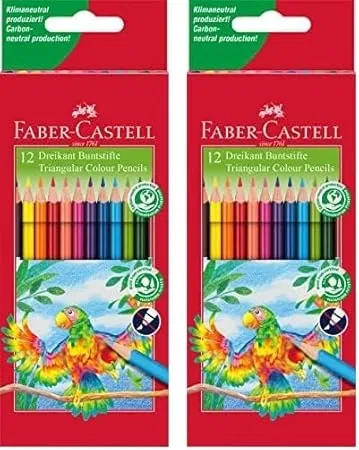 Faber-Castell 116512 – Buntstifte Dreikantform 12 Stück (Packung mit 2) für 4,98 € inkl. Prime-Versand (statt 9,98 €)