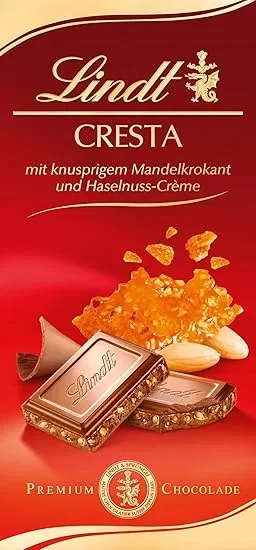 Lindt Schokolade Cresta (100g Vollmilch-Schokolade mit knusprigem Mandelkrokant) ab 2,93 € inkl. Prime-Versand (statt 3,89 €)