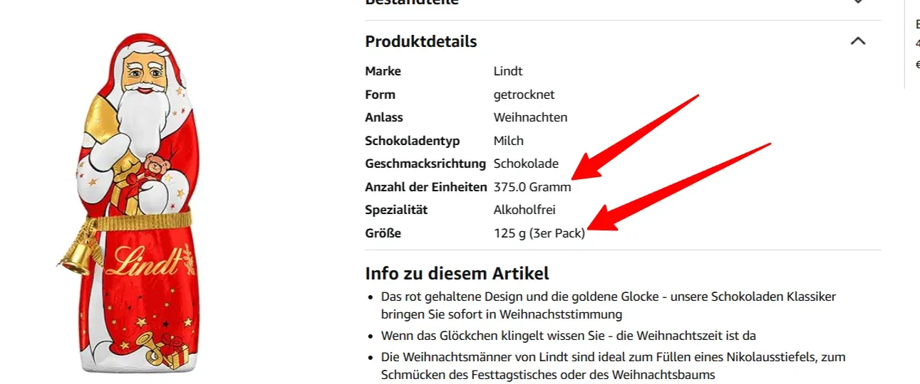 Lindt Schokolade Weihnachtsmann aus Vollmilchschokolade (3*125g) für 5,99 € inkl. Prime-Versand (statt 15,00 €)