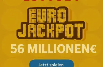 Lotto24 Neukunden: 2 Felder EuroJackpot für 1 € (statt 5,20 €) | aktuell 56 Mio. € im Jackpot