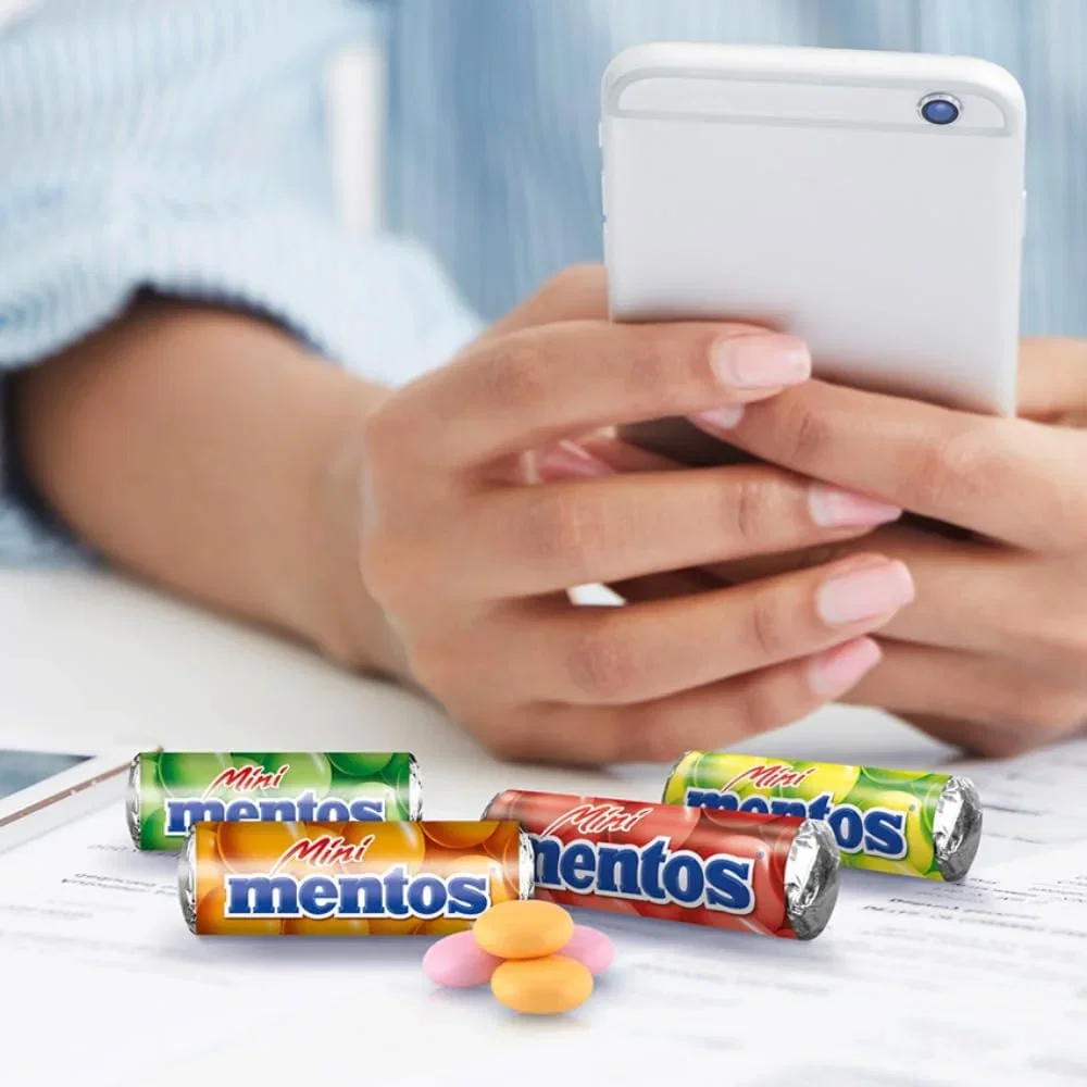 Mentos Mini Fruit Mix Eimer mit 120 Rollen Kaubonbons