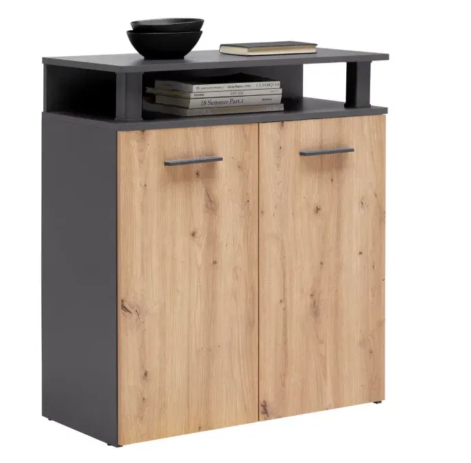 Mömax Kommode Montana Anthrazit/Eiche Artisan (78/90/38 cm) ab 63,96 € Abholung (statt 99,99 €)