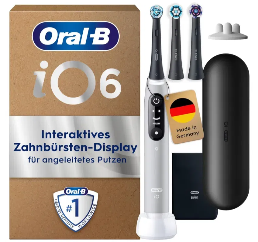 Oral-B iO Series 6 Plus Edition Elektrische Zahnbürste (inkl. 3 Aufsteckbürsten 5 Putzmodi) für 119,99 € inkl. Versand (statt 165,00 €)