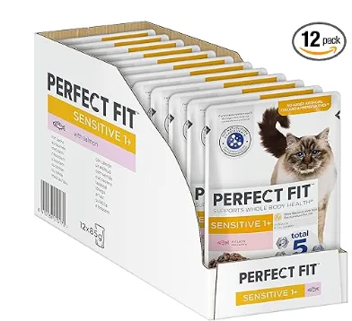 PERFECT FIT™ Katze Portionsbeutel Sensitive mit Lachs 12er Pack (12*85g) ab 6,40 € inkl. Prime-Versand (statt 10,70 €)