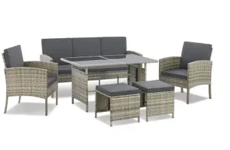Juskys Polyrattan Sitzgruppe Turin (2 Farben) für 269,99 € inkl. Versand (statt 359,99 €)
