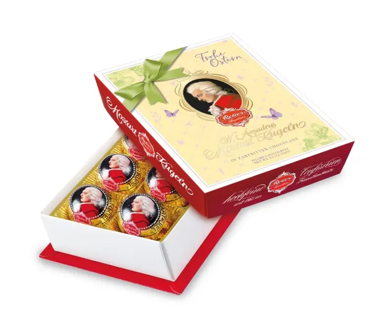 Reber Mozart Barock Echte Reber Mozart Kugeln Oster Edition Pralinen aus Zartbitter Schokolade Marzipan Schnäppchen, Deals Und Rabattcodes Des Tages - Reber Mozart Barock Pralinen Oster Edition