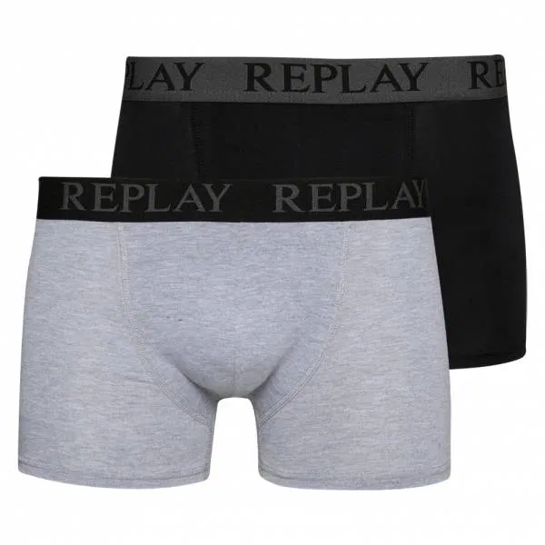 Replay Boxer Style Cuff Logo Herren Boxershorts 2er-Pack (10 Farbkombinationen, Gr. M bis 2XL) für 13,94 € inkl. Versand