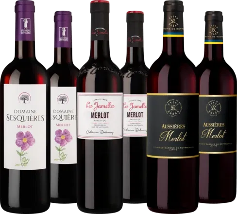 Rotwein Entdeckerpaket Merlot Pays d’Oc IGP (3×2 Flaschen) ab 42,89 € inkl. Versand (statt 58,77 €)