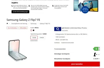 Galaxy Z Flip7 FE 128GB (1€) + o2 Allnet & SMS Flat mit unbegrenzt 5G für 34,99€ mtl. + Galaxy Tab S10 FE + 150€ Guthaben!