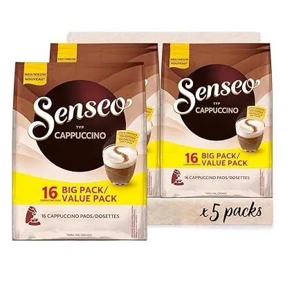 Senseo Pads Cappuccino Vorratspackung 5er Pack (5 x 16 Kaffeepads) ab 22,45 € inkl. Prime-Versand