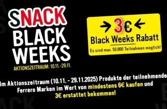 Ferrero Cashback Aktion 2025 – 3 € zurück beim Kauf von Ferrero-Produkten