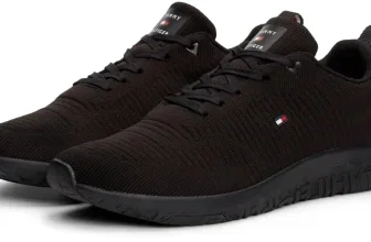 Tommy Hilfiger Corporate Knit Rib Runner Sneaker in Schwarz