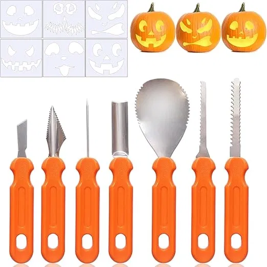 UDIKEFO Halloween Kürbis Schnitzset (7 Stück) für 8,07 € inkl. Prime-Versand (statt 11,99 €)