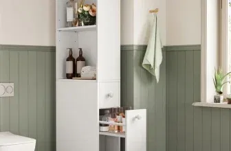 Vasagle Badezimmschrank Hoch Schmal Klassikweiß für 37,99 € inkl. Versand