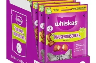 WHISKAS Knuspertaschen Katzensnacks mit Pute (6*60g) ab 5,89 € inkl. Prime-Versand (statt 9,63 €)