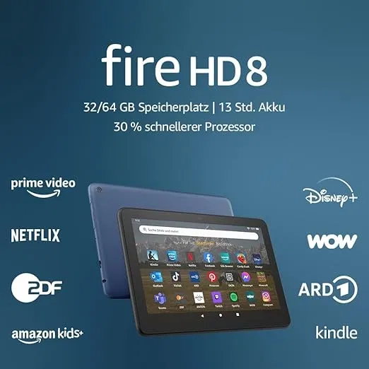 Zertifiziert und generalüberholt Fire HD 8-Tablet 8-Zoll-HD-Display 32 GB für 37,99 € inkl. Prime-Versand (statt 51,00 €)