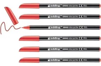 edding 1200 Fasermaler fein – rot – Rundspitze 1 mm (10 Stifte) für 2,98 € inkl. Prime-Versand (statt 10,00 €)