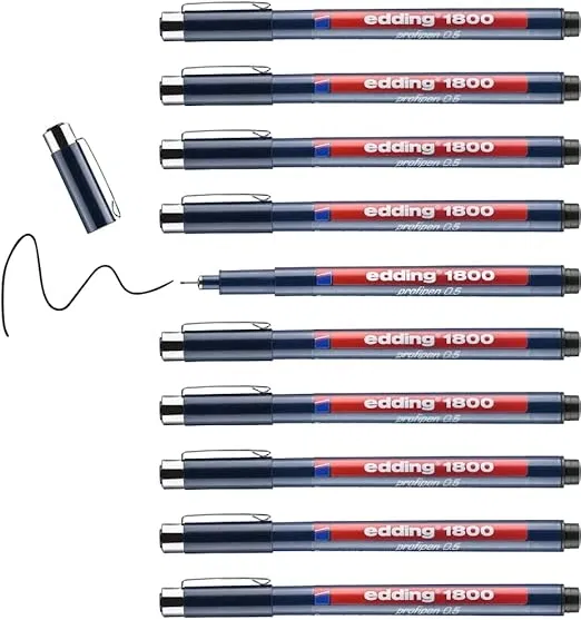 edding 1800 Präzisionsfeinschreiber (schwarz – 10 Stifte – Linienbreite 0 5 mm) für 9,01 € inkl. Prime-Versand (statt 29,78 €)