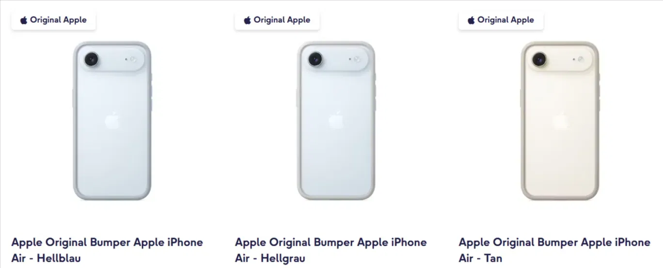 iPhone Air Bumper Hüllen (3 Farben) für 26,99 € inkl. Versand