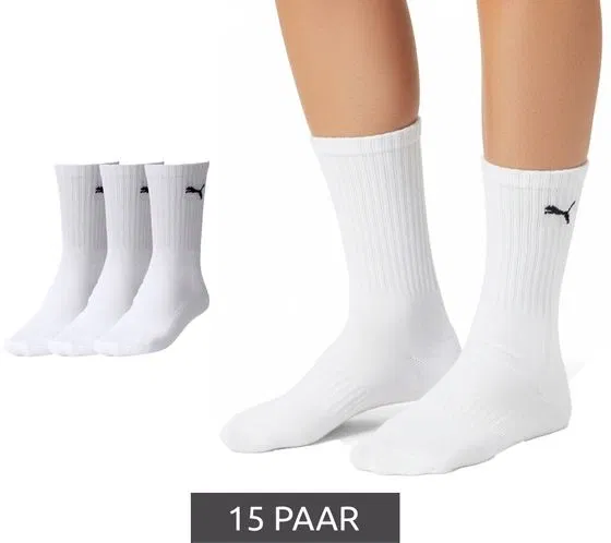 PUMA Sport-Socken 7308 300 Weiß (Gr. 35-38 15 Paar) für 31,98 € inkl. Versand (statt 52,00 €)