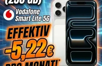 Logitel: Apple iPhone 17 Pro (256 GB) + Vodafone Smart Lite 5G ab 29,99 € / Monat + 503,99 € einmalig