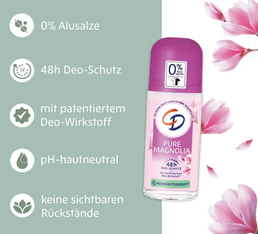 CD Deo Roll-on „Magnolie“ Deodorant ohne Aluminiumsalze (50ml) ab 1,39 € inkl. Prime-Versand (statt 1,99 €)