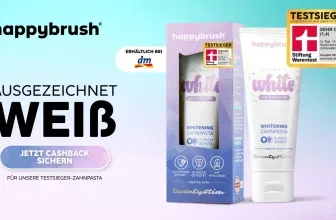 marktguru: 1,00 € Cashback auf happybrush Ultimate White Whitening Zahnpasta (nur bei dm, effektiv also 2,25 € statt 3,25 €)