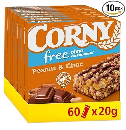Corny Müsliriegel free ohne Zuckerzusatz Erdnuss-Schoko 60er Pack (60x20g) ab 16,13 € inkl. Prime-Versand (statt 22,90 €)