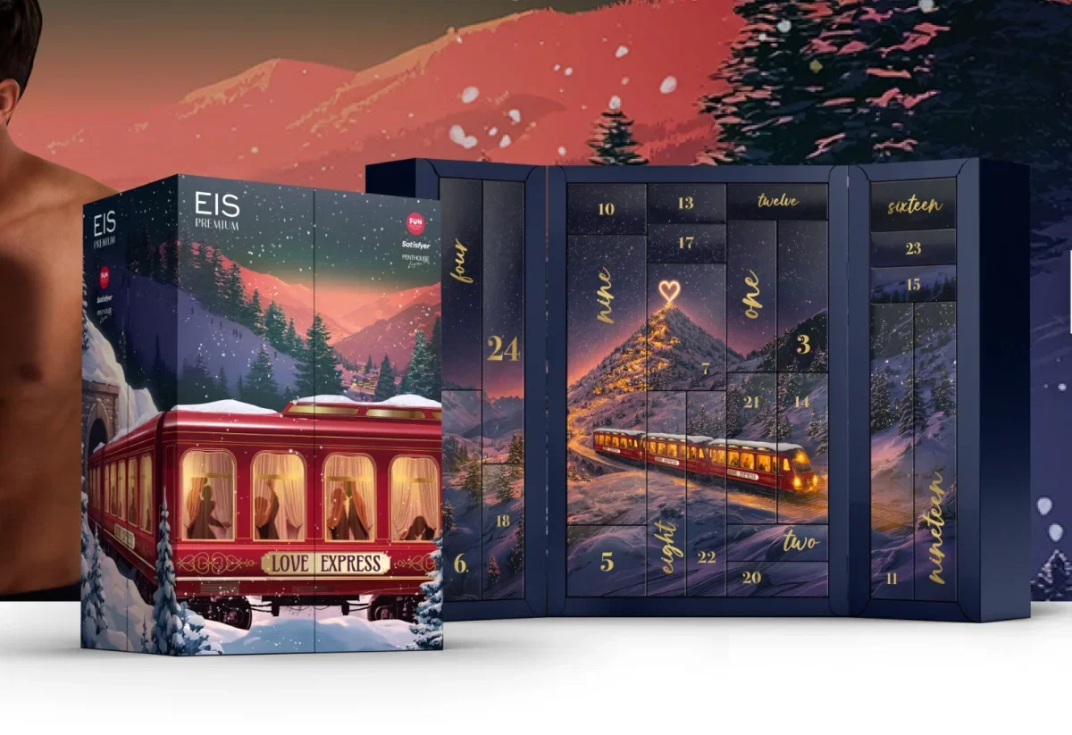 EIS Erotik Adventskalender 2026 als Deluxe- und Premium-Version im weihnachtlichen Love-Express-Design