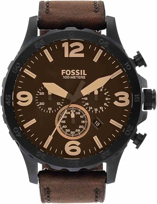 Fossil Nate Uhr für Herren Quarzwerk Chronograph mit Edelstahl- oder Lederarmband für 89,00 € inkl. Versand (statt 146,00 €)