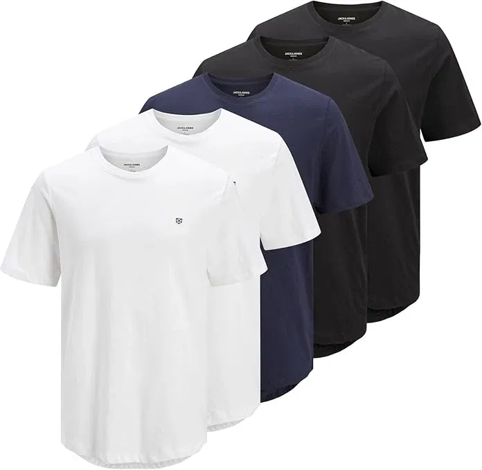 Schnäppchen, Deals und Rabattcodes des Tages - Jack & Jones Herren T-Shirt 5er Pack