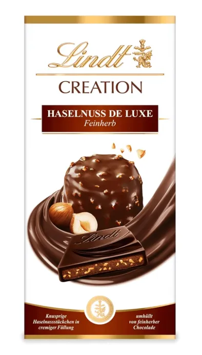 Lindt Schokolade CREATION Tafel Haselnuss de Luxe (150g) ab 4,13 € inkl. Prime-Versand (statt 5,80 €)