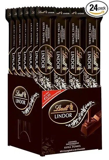 Lindt Schokolade LINDOR Bitter-Schokoladen-Sticks 24er Pack (24x37g) ab 32,96 € inkl. Prime-Versand (statt 42,96 €)