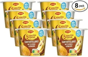 MAGGI 5 Minuten Terrine Kartoffelbrei mit Fleischklößchen 8er Pack (8x46g) ab 7,52 € inkl. Prime-Versand