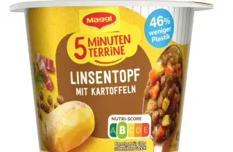 MAGGI 5 Minuten Terrine Linsentopf mit Kartoffeln (8x49g) ab 6,47 € inkl. Prime-Versand (statt 11,92 €)