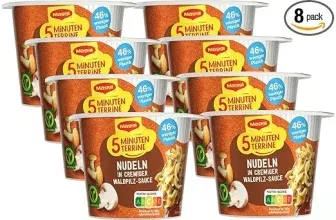 MAGGI 5 Minuten Terrine Nudeln in Waldpilzrahmsauce 8er Pack (8x56g) ab 7,19 € inkl. Prime-Versand
