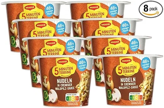 MAGGI 5 Minuten Terrine Nudeln in Waldpilzrahmsauce 8er Pack (8x56g) ab 7,19 € inkl. Prime-Versand