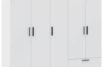 Mömax Drehtürenschrank Milos 5T1S Weiß für 349,24 € inkl. Versand (279,25 € bei Abholung) (statt 600,00 €)