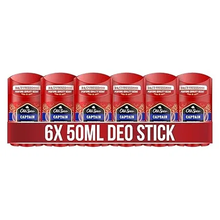 Old Spice Captain Deostick für Männer (6x50ml) für 14,99 € inkl. Prime-Versand (statt 19,74 €)