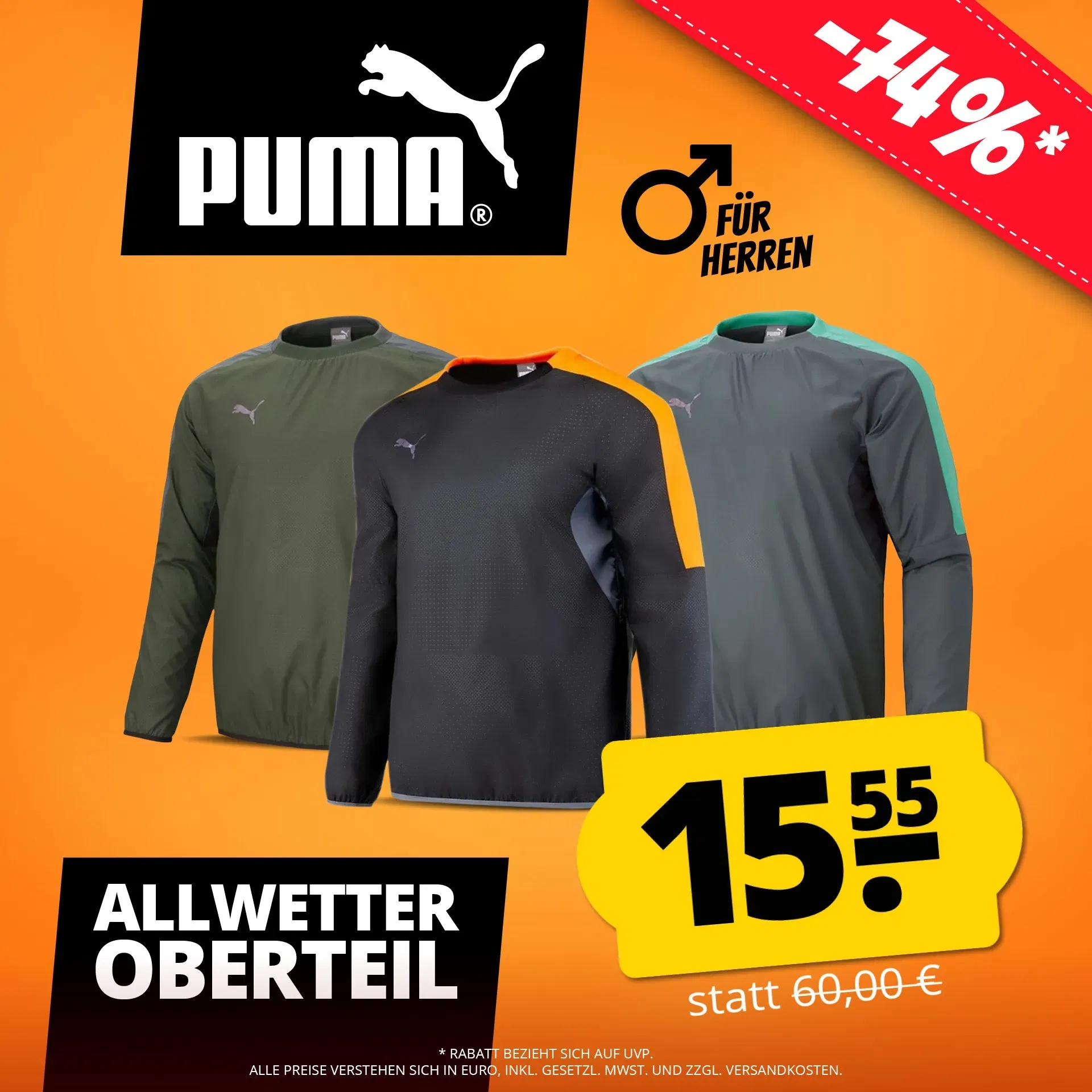 PUMA FTBLnxt Jacket Herren Allwetter Oberteil (3 Farben, Gr. S bis XL) für 20,50 € inkl. Versand